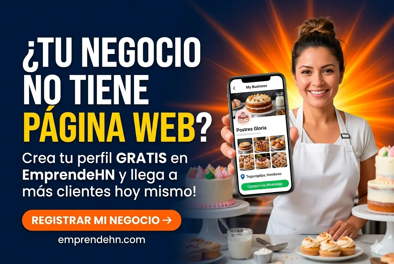 ¿Tu negocio no tiene página web? Crea tu perfil gratis en EmprendeHN y llega a más clientes hoy mismo. Registrar mi negocio.